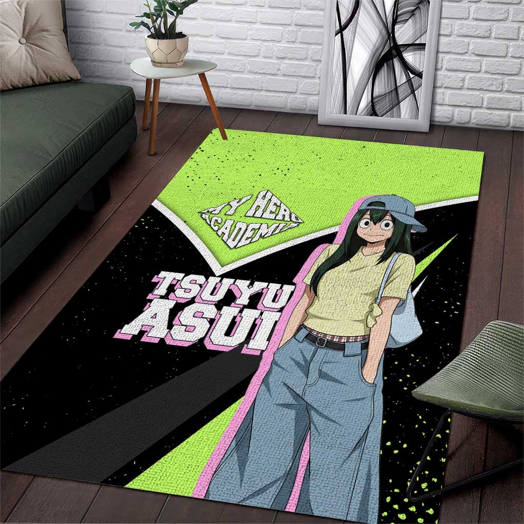 Tsuyu Asui My Hero Academia Area Rug Anime Grunge Splatter Graphic Style