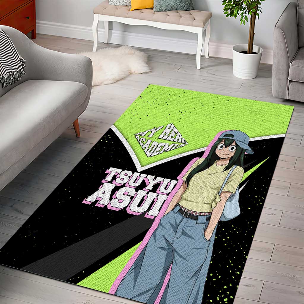Tsuyu Asui My Hero Academia Area Rug Anime Grunge Splatter Graphic Style