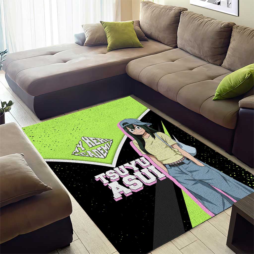 Tsuyu Asui My Hero Academia Area Rug Anime Grunge Splatter Graphic Style