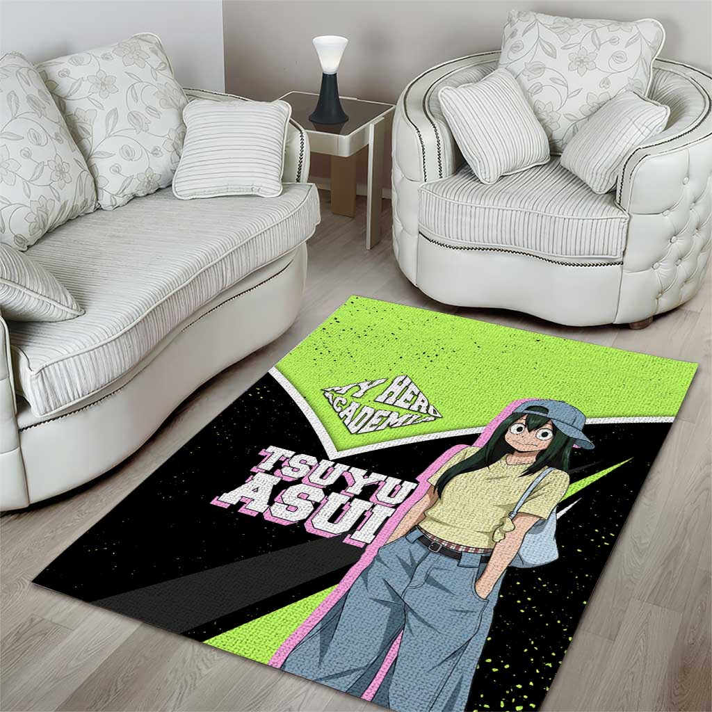 Tsuyu Asui My Hero Academia Area Rug Anime Grunge Splatter Graphic Style