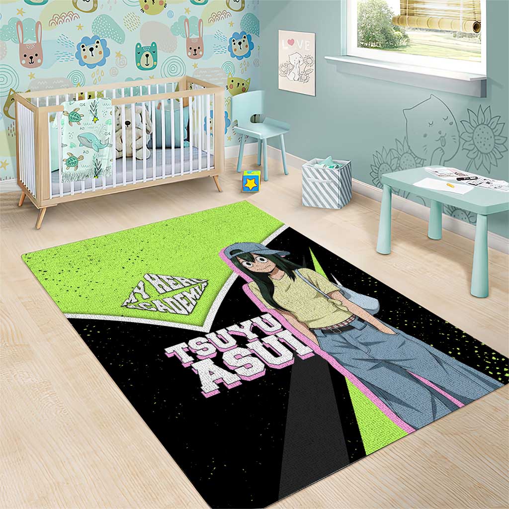 Tsuyu Asui My Hero Academia Area Rug Anime Grunge Splatter Graphic Style