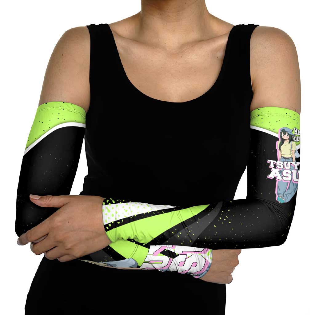 Tsuyu Asui My Hero Academia Arm Sleeves Anime Grunge Splatter Graphic Style
