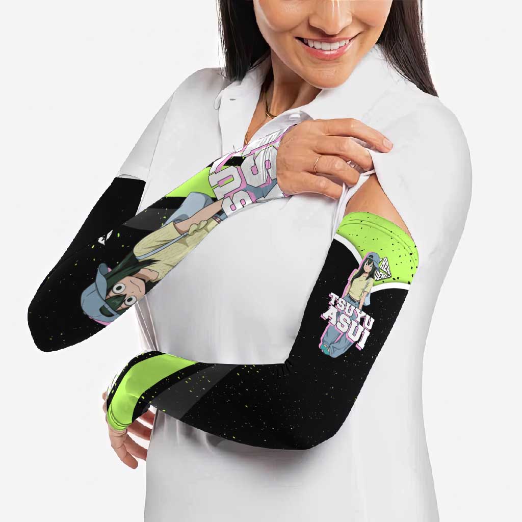 Tsuyu Asui My Hero Academia Arm Sleeves Anime Grunge Splatter Graphic Style