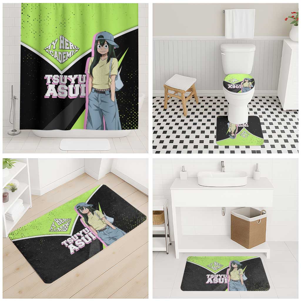 Tsuyu Asui My Hero Academia Bathroom Set Anime Grunge Splatter Graphic Style