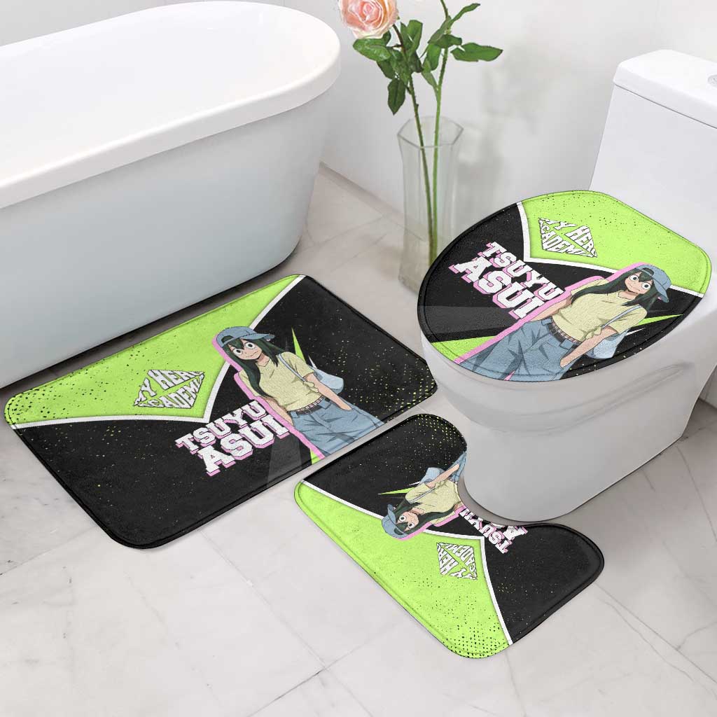 Tsuyu Asui My Hero Academia Bathroom Set Anime Grunge Splatter Graphic Style