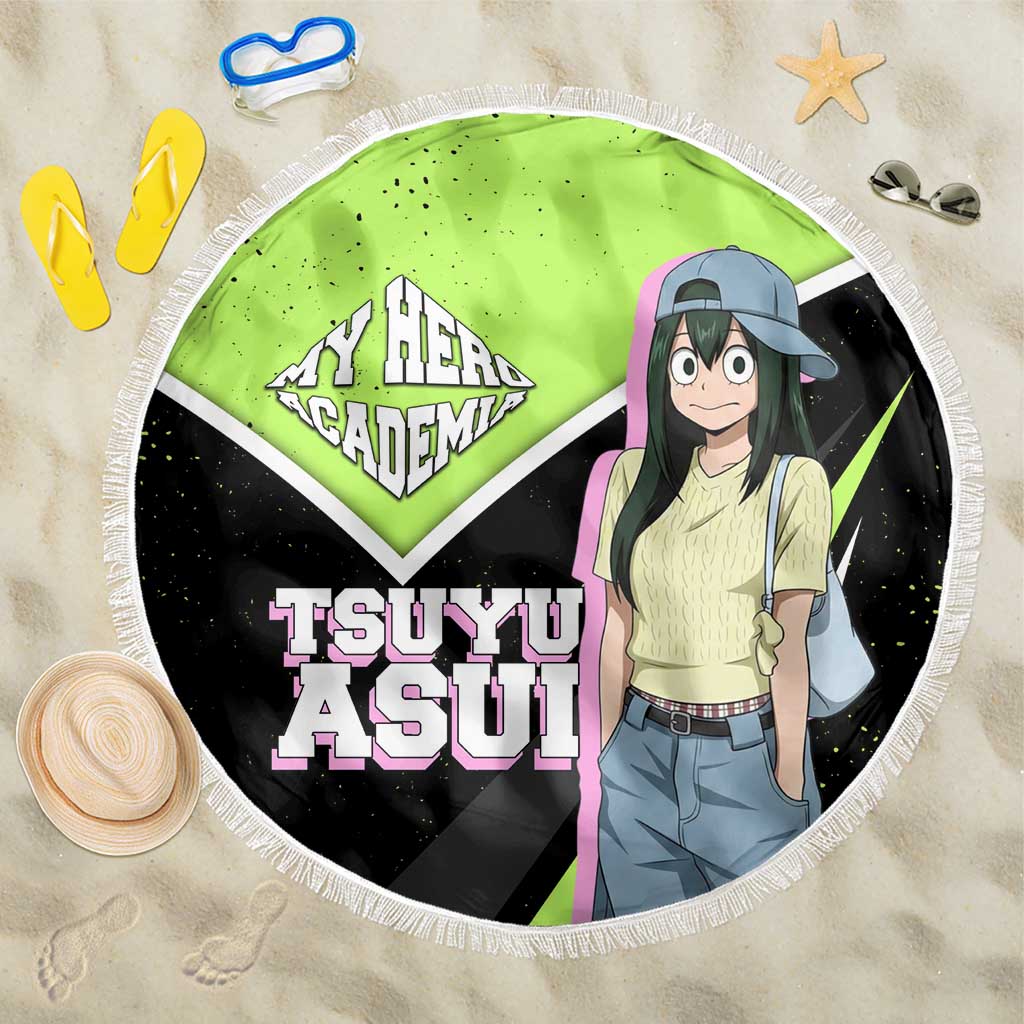 Tsuyu Asui My Hero Academia Beach Blanket Anime Grunge Splatter Graphic Style