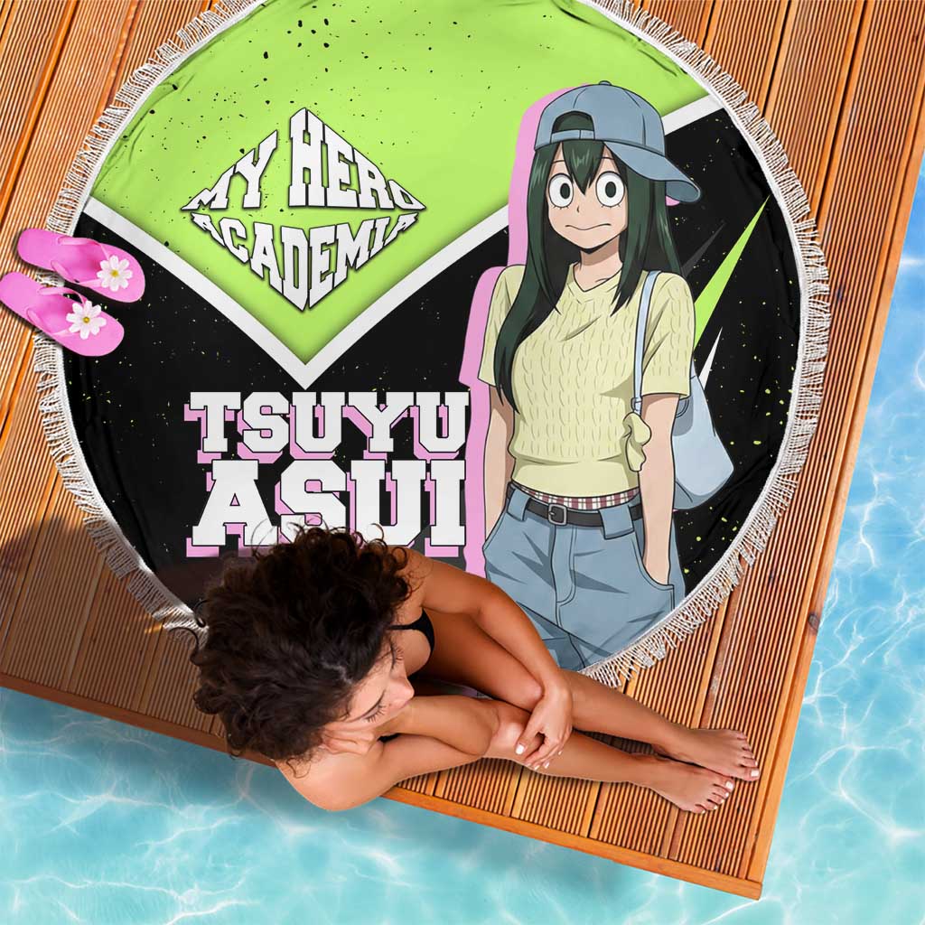 Tsuyu Asui My Hero Academia Beach Blanket Anime Grunge Splatter Graphic Style