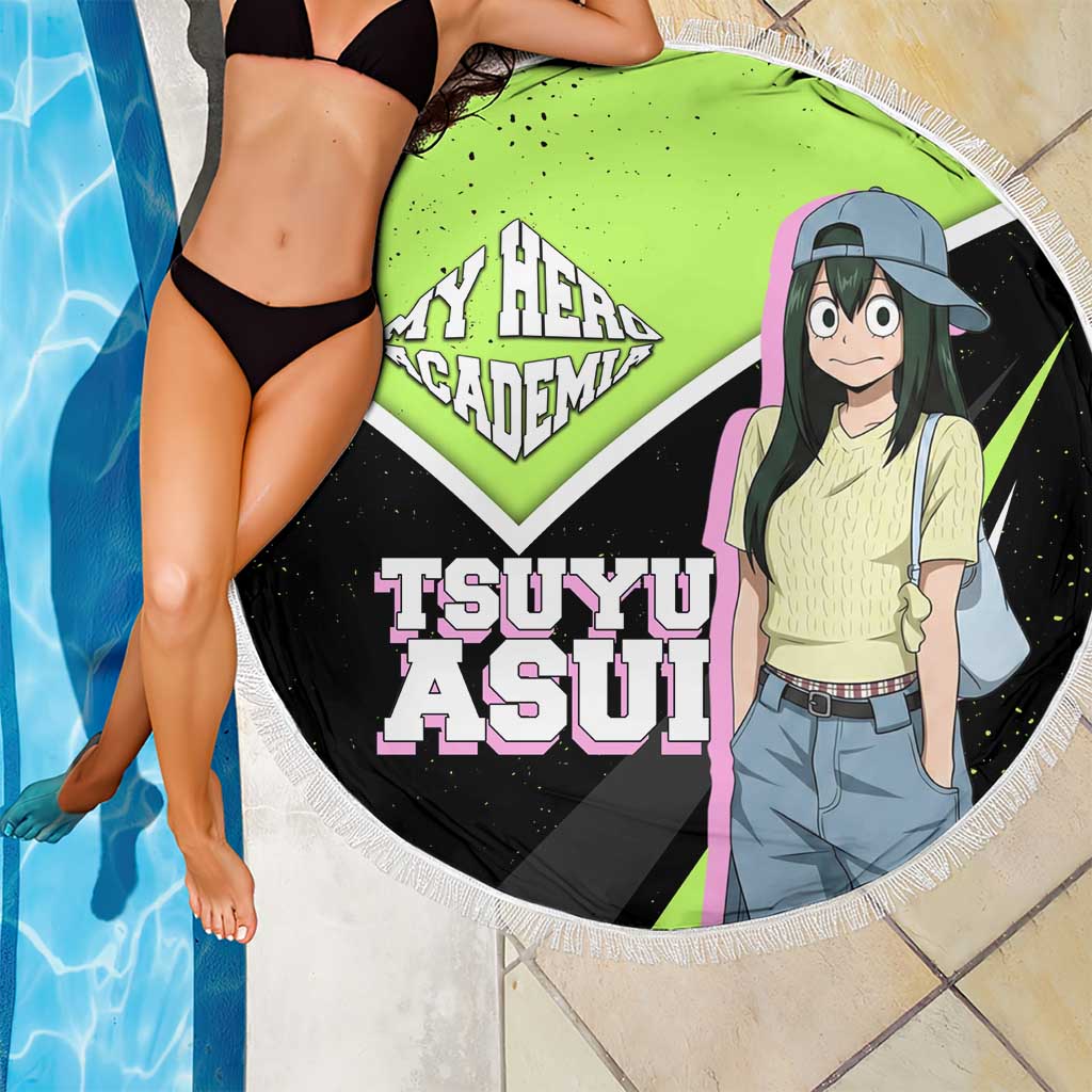Tsuyu Asui My Hero Academia Beach Blanket Anime Grunge Splatter Graphic Style