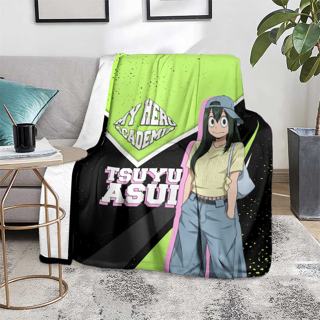 Tsuyu Asui My Hero Academia Blanket Anime Grunge Splatter Graphic Style
