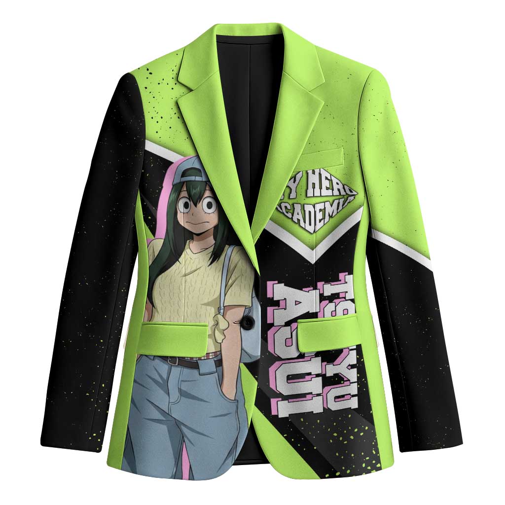 Tsuyu Asui My Hero Academia Blazer Anime Grunge Splatter Graphic Style