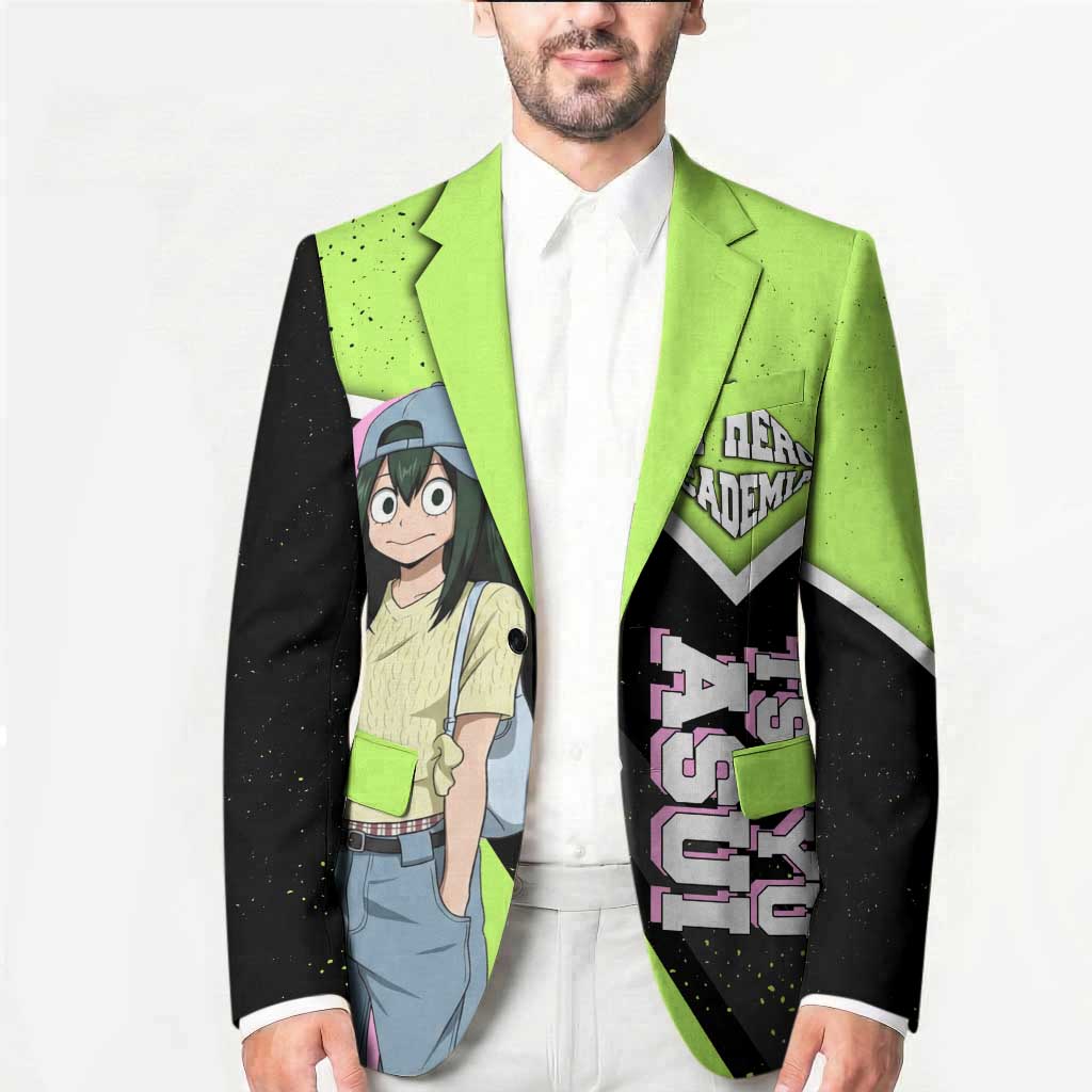 Tsuyu Asui My Hero Academia Blazer Anime Grunge Splatter Graphic Style