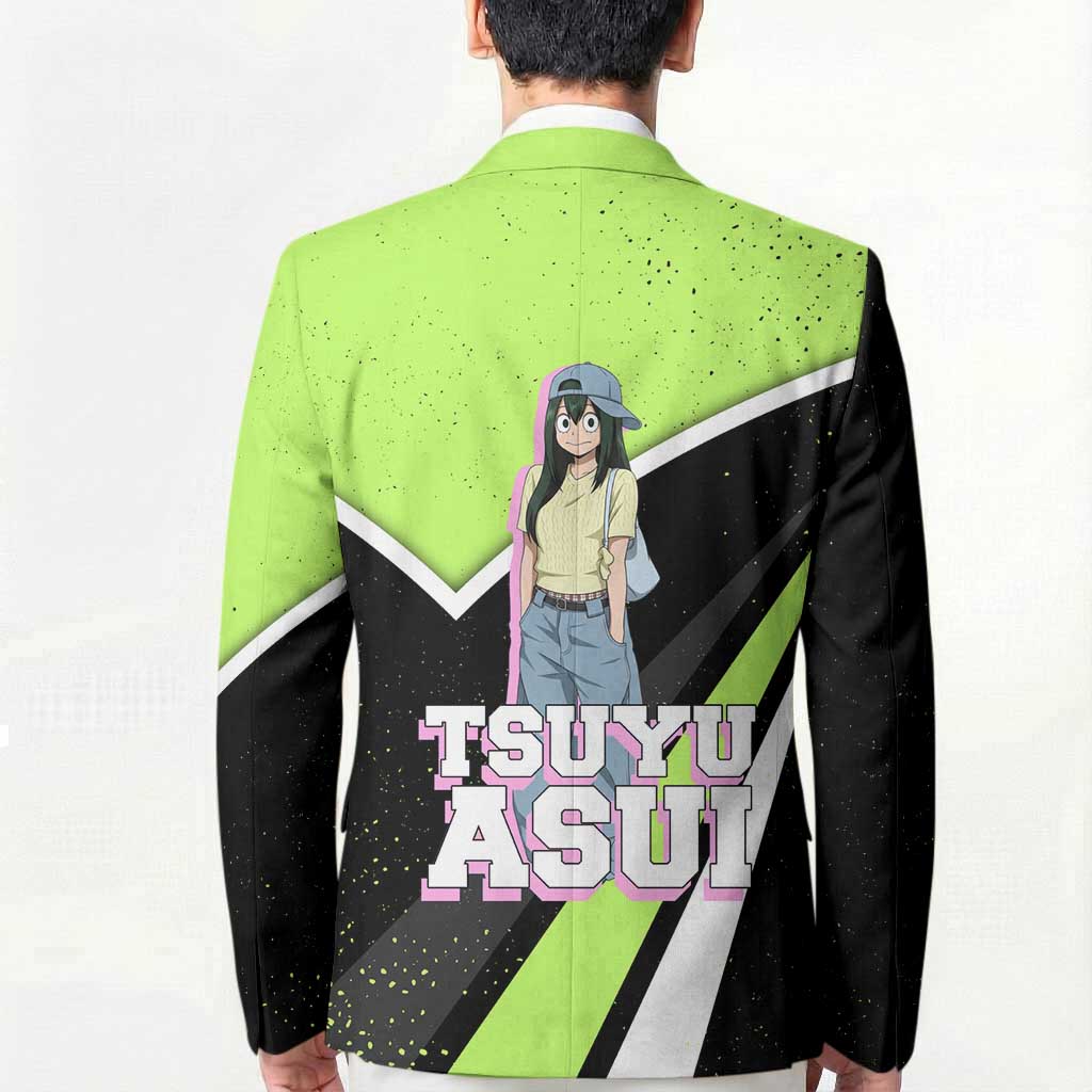 Tsuyu Asui My Hero Academia Blazer Anime Grunge Splatter Graphic Style