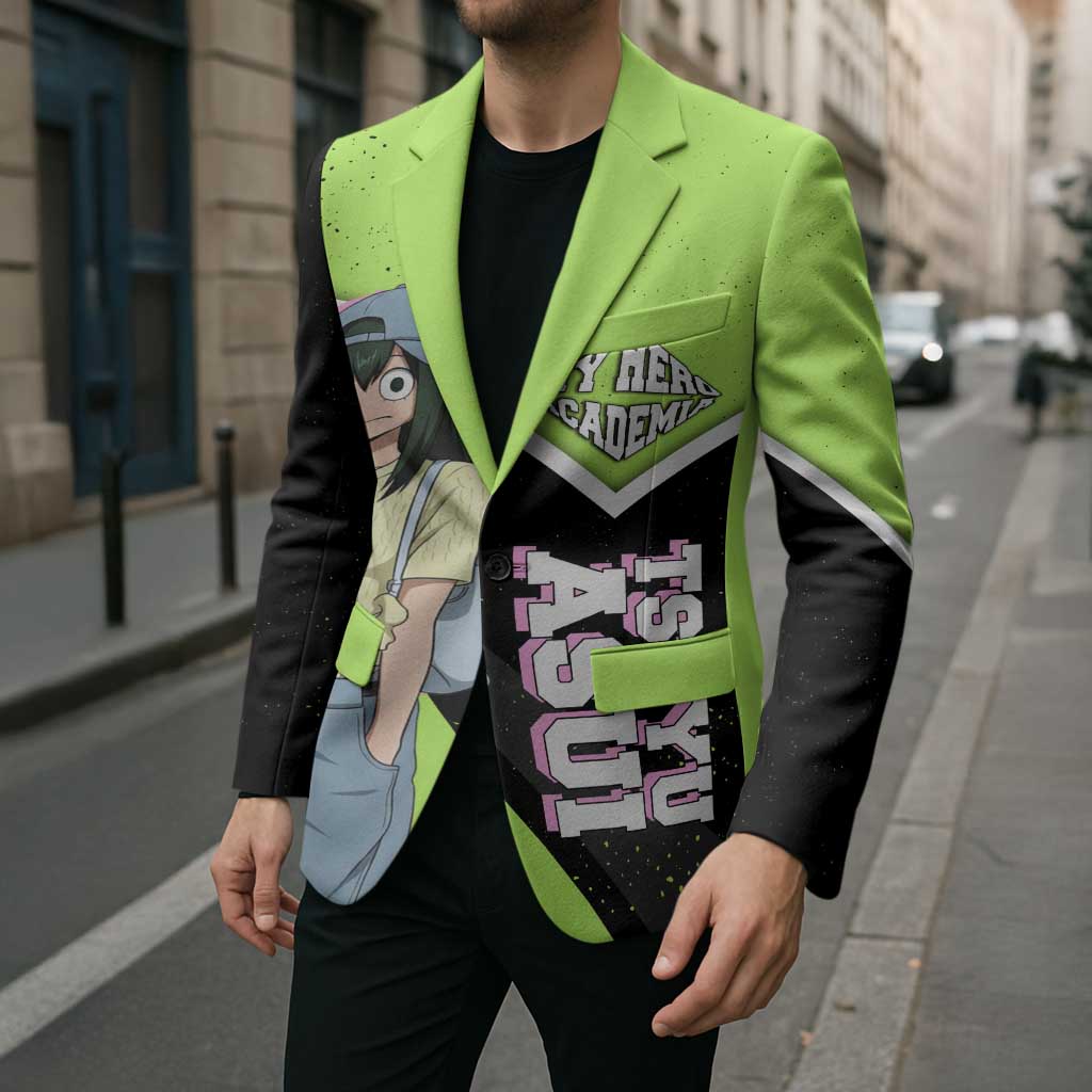 Tsuyu Asui My Hero Academia Blazer Anime Grunge Splatter Graphic Style