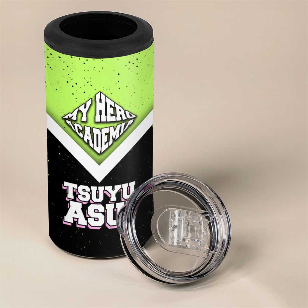 Tsuyu Asui My Hero Academia 4 in 1 Can Cooler Tumbler Anime Grunge Splatter Graphic Style