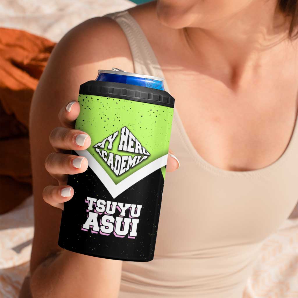 Tsuyu Asui My Hero Academia 4 in 1 Can Cooler Tumbler Anime Grunge Splatter Graphic Style