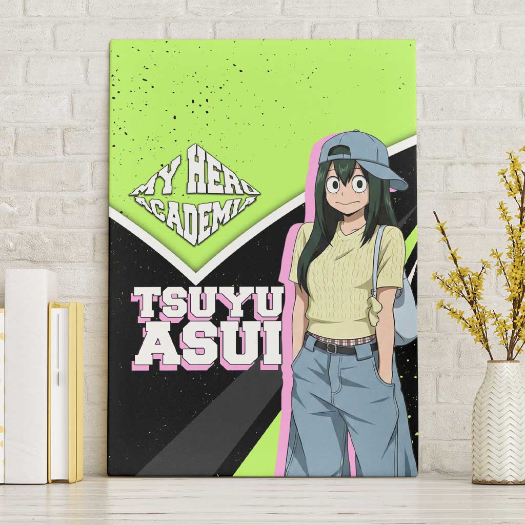 Tsuyu Asui My Hero Academia Canvas Wall Art Anime Grunge Splatter Graphic Style