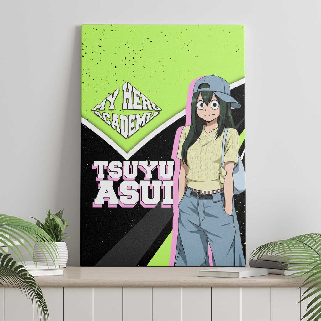 Tsuyu Asui My Hero Academia Canvas Wall Art Anime Grunge Splatter Graphic Style