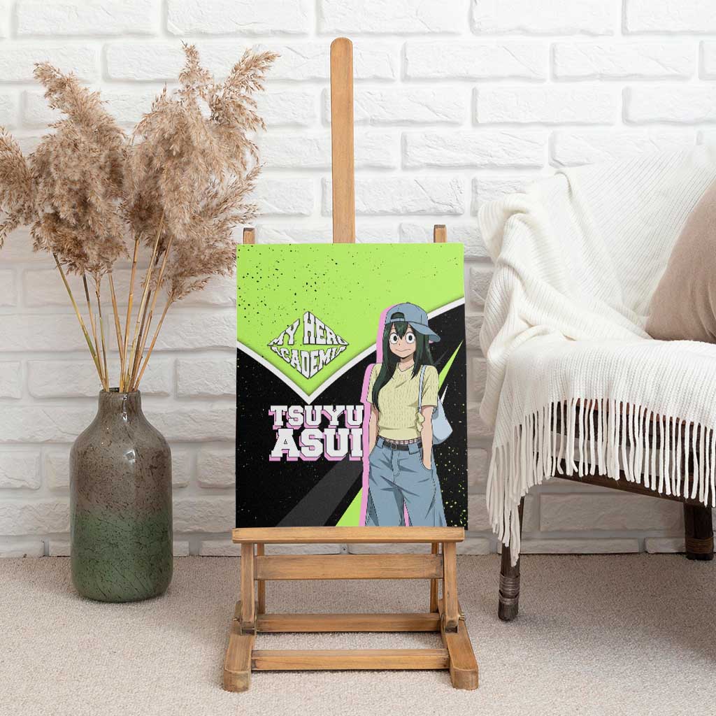 Tsuyu Asui My Hero Academia Canvas Wall Art Anime Grunge Splatter Graphic Style