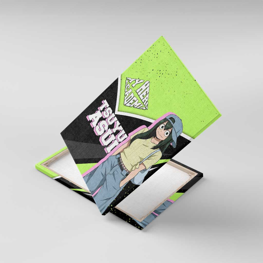 Tsuyu Asui My Hero Academia Canvas Wall Art Anime Grunge Splatter Graphic Style