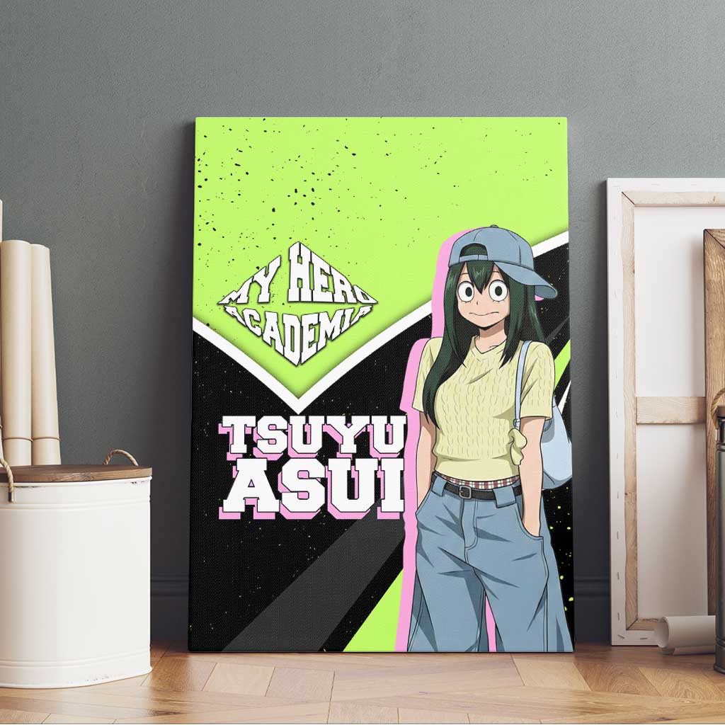 Tsuyu Asui My Hero Academia Canvas Wall Art Anime Grunge Splatter Graphic Style