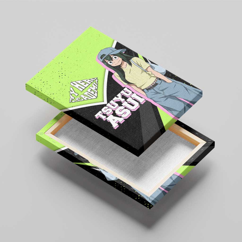 Tsuyu Asui My Hero Academia Canvas Wall Art Anime Grunge Splatter Graphic Style
