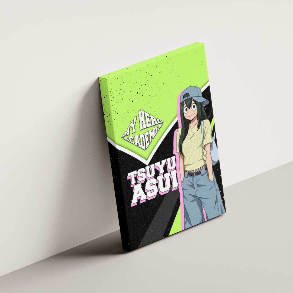 Tsuyu Asui My Hero Academia Canvas Wall Art Anime Grunge Splatter Graphic Style