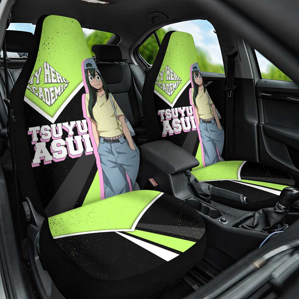 Tsuyu Asui My Hero Academia Car Seat Cover Anime Grunge Splatter Graphic Style