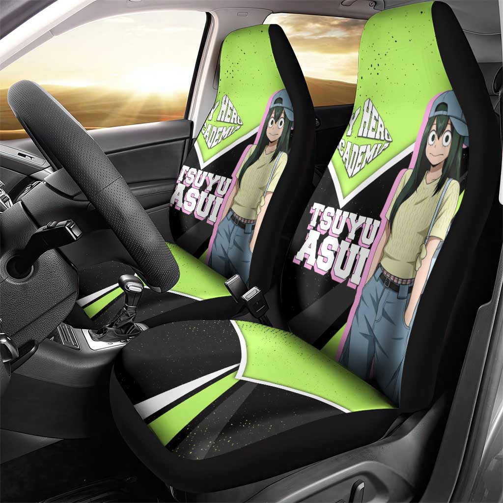 Tsuyu Asui My Hero Academia Car Seat Cover Anime Grunge Splatter Graphic Style