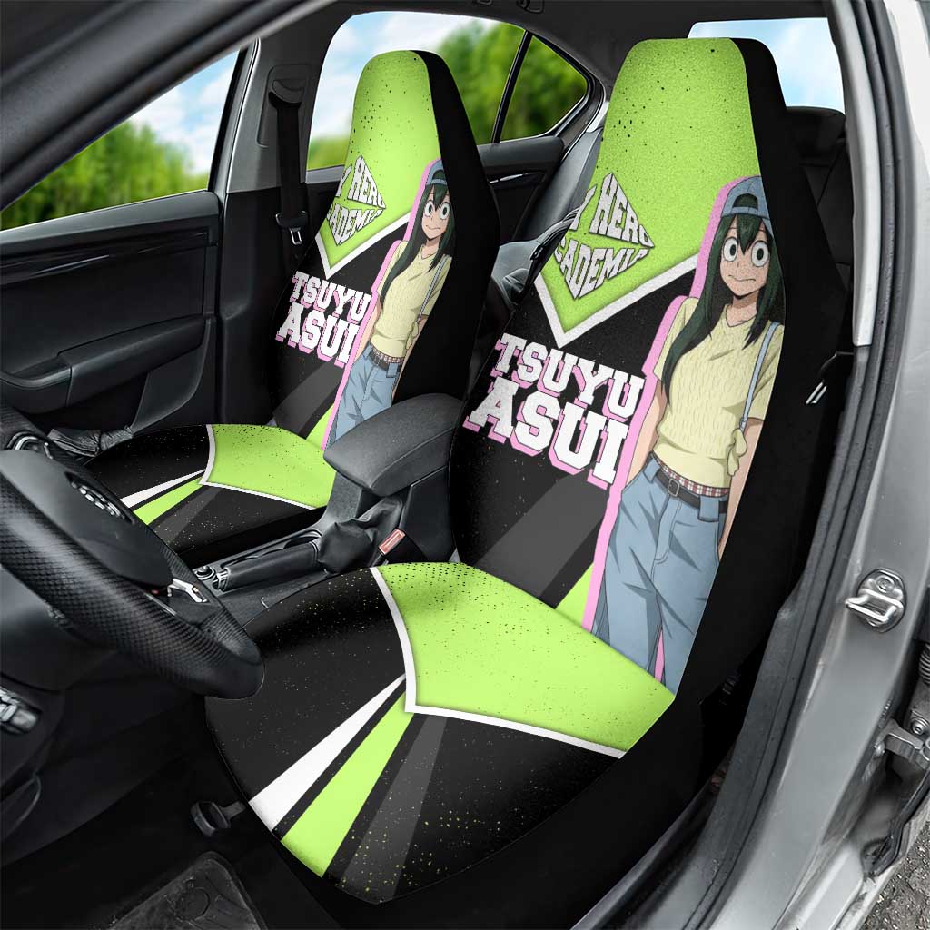 Tsuyu Asui My Hero Academia Car Seat Cover Anime Grunge Splatter Graphic Style