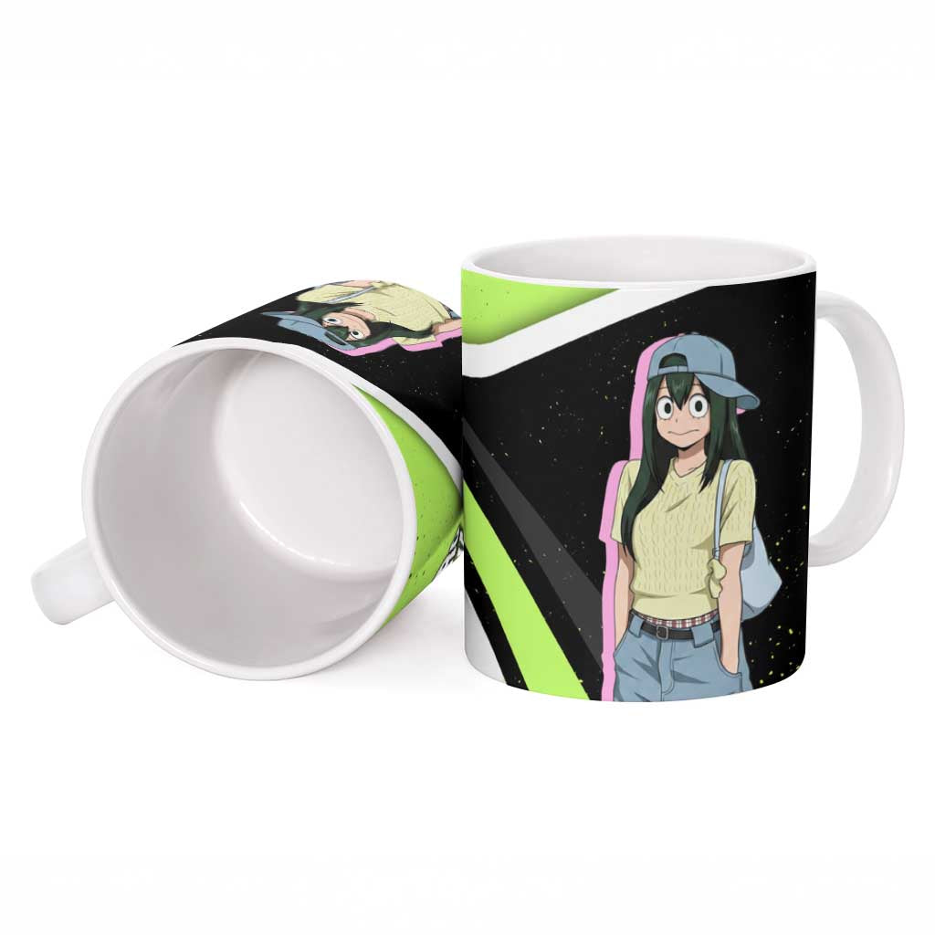 Tsuyu Asui My Hero Academia Ceramic Mug Anime Grunge Splatter Graphic Style