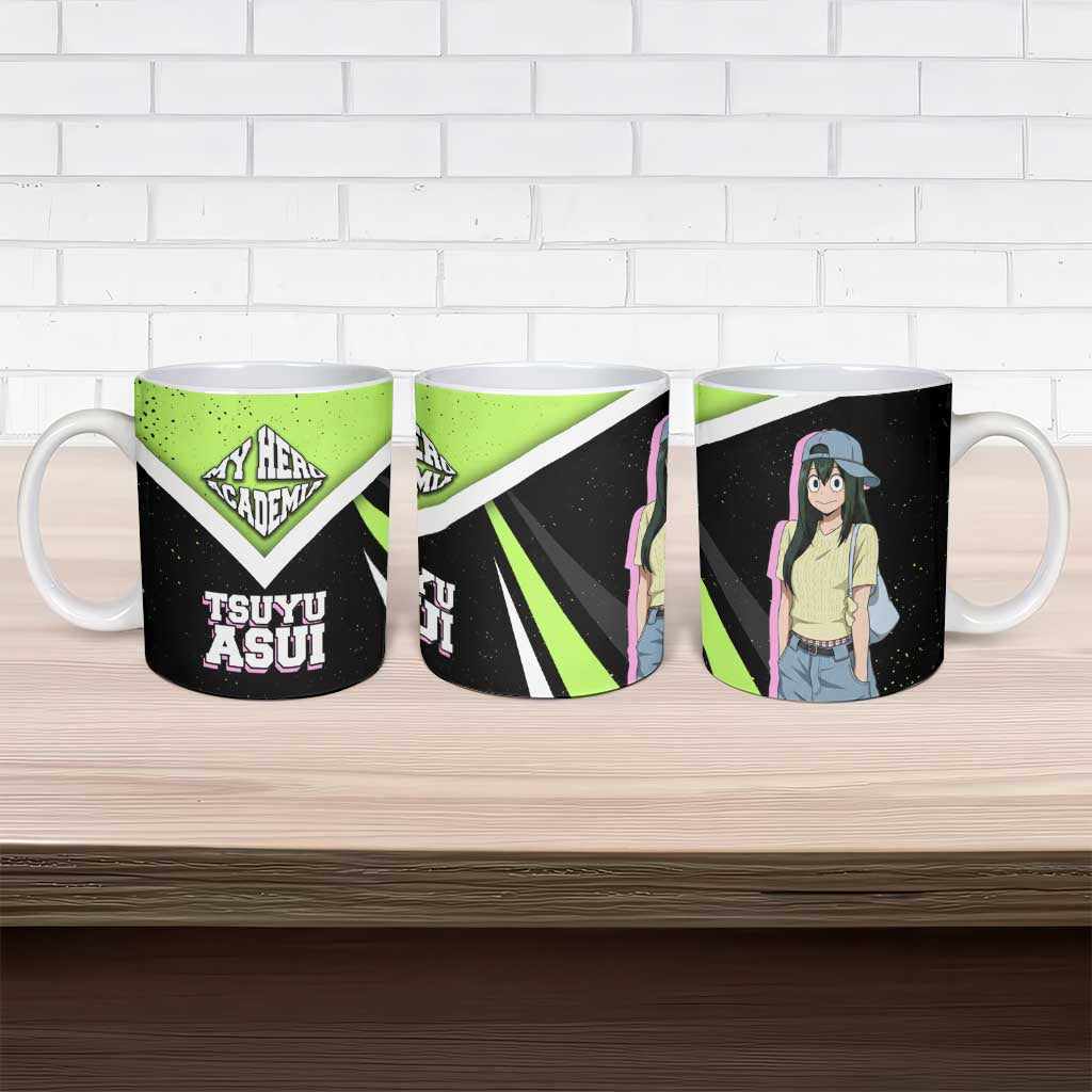 Tsuyu Asui My Hero Academia Ceramic Mug Anime Grunge Splatter Graphic Style