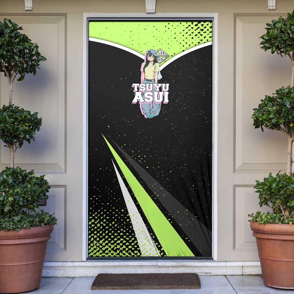 Tsuyu Asui My Hero Academia Door Cover Anime Grunge Splatter Graphic Style