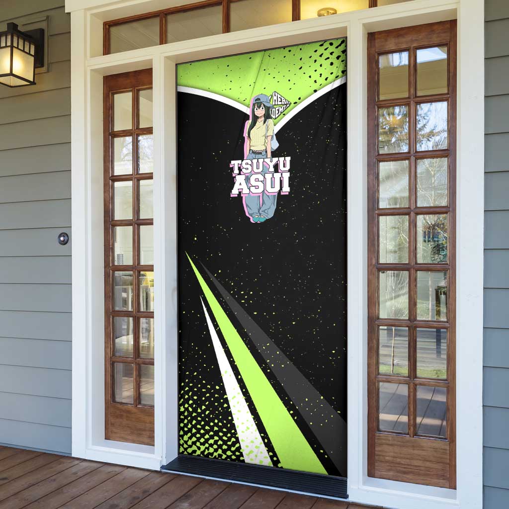 Tsuyu Asui My Hero Academia Door Cover Anime Grunge Splatter Graphic Style
