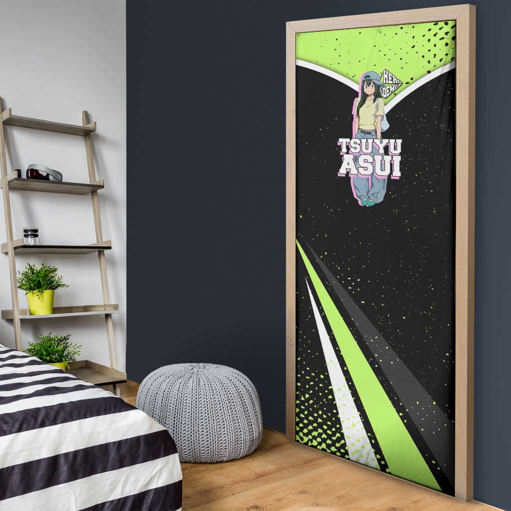 Tsuyu Asui My Hero Academia Door Cover Anime Grunge Splatter Graphic Style