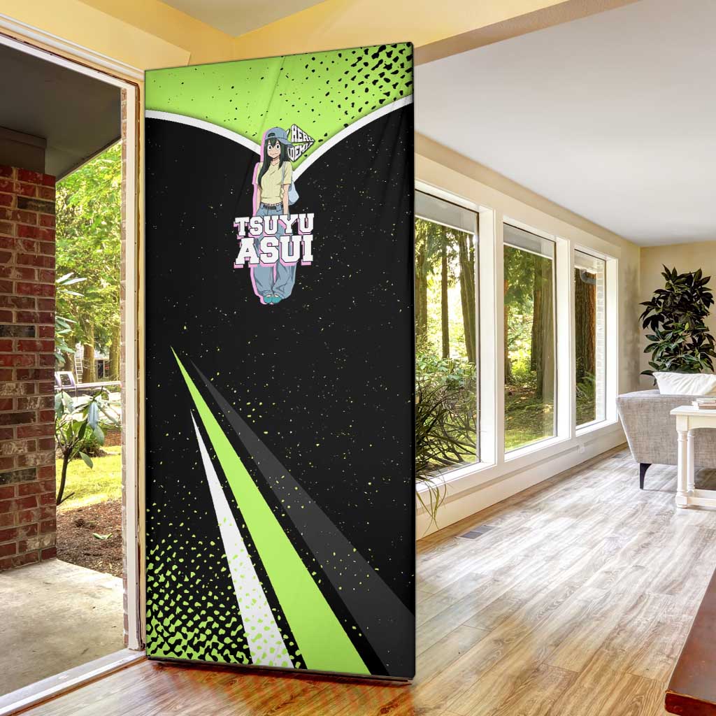Tsuyu Asui My Hero Academia Door Cover Anime Grunge Splatter Graphic Style