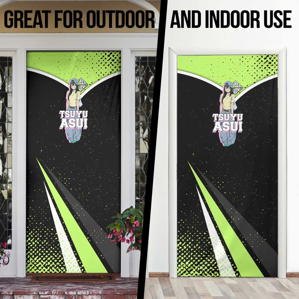 Tsuyu Asui My Hero Academia Door Cover Anime Grunge Splatter Graphic Style