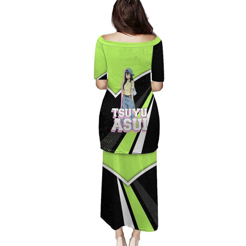 Tsuyu Asui My Hero Academia Family Matching Puletasi and Hawaiian Shirt Anime Grunge Splatter Graphic Style