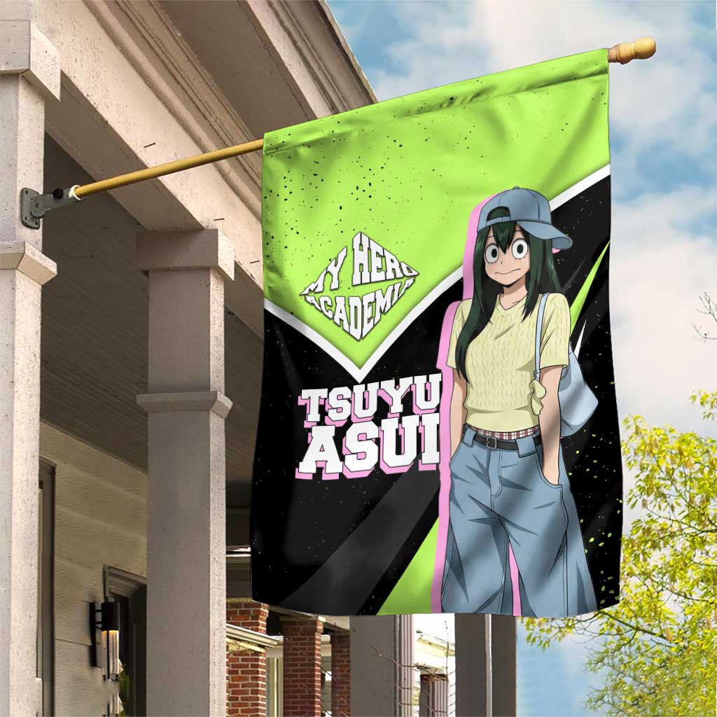 Tsuyu Asui My Hero Academia Garden Flag Anime Grunge Splatter Graphic Style