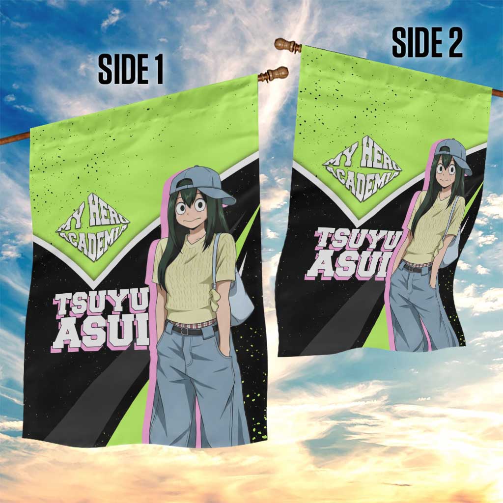 Tsuyu Asui My Hero Academia Garden Flag Anime Grunge Splatter Graphic Style