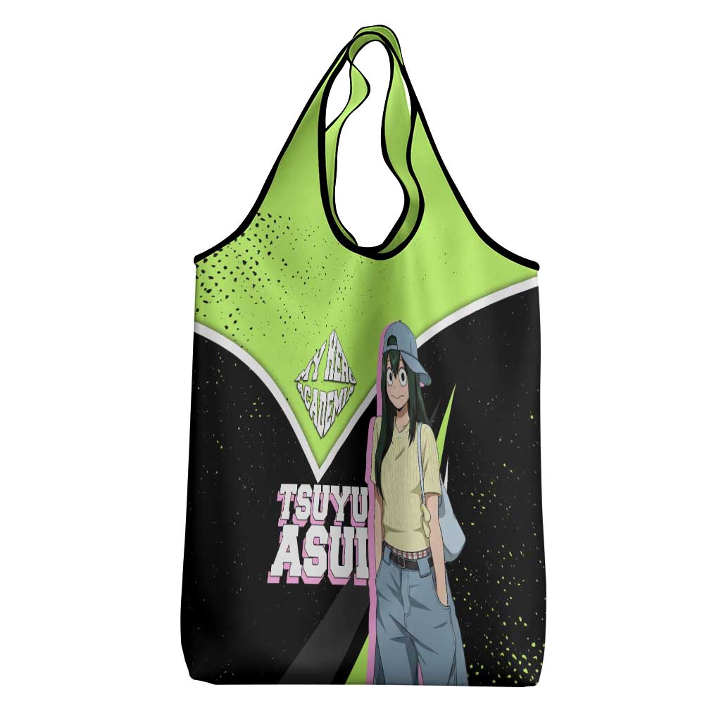Tsuyu Asui My Hero Academia Grocery Bag Anime Grunge Splatter Graphic Style