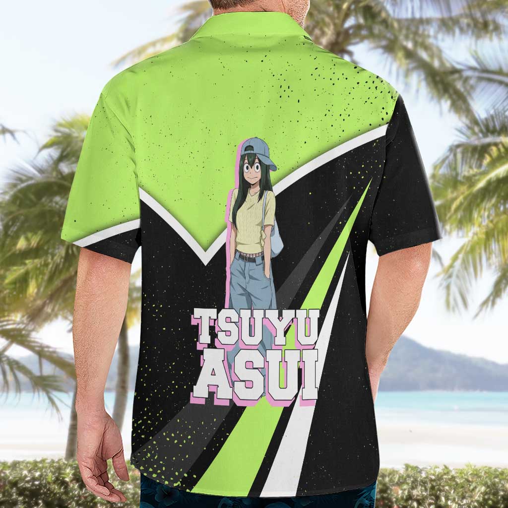 Tsuyu Asui My Hero Academia Hawaiian Shirt Anime Grunge Splatter Graphic Style