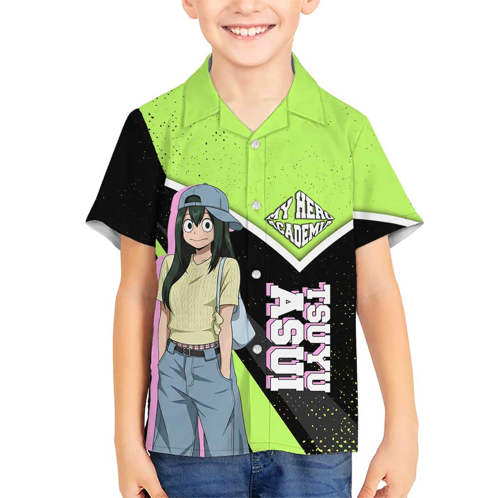 Tsuyu Asui My Hero Academia Hawaiian Shirt Anime Grunge Splatter Graphic Style