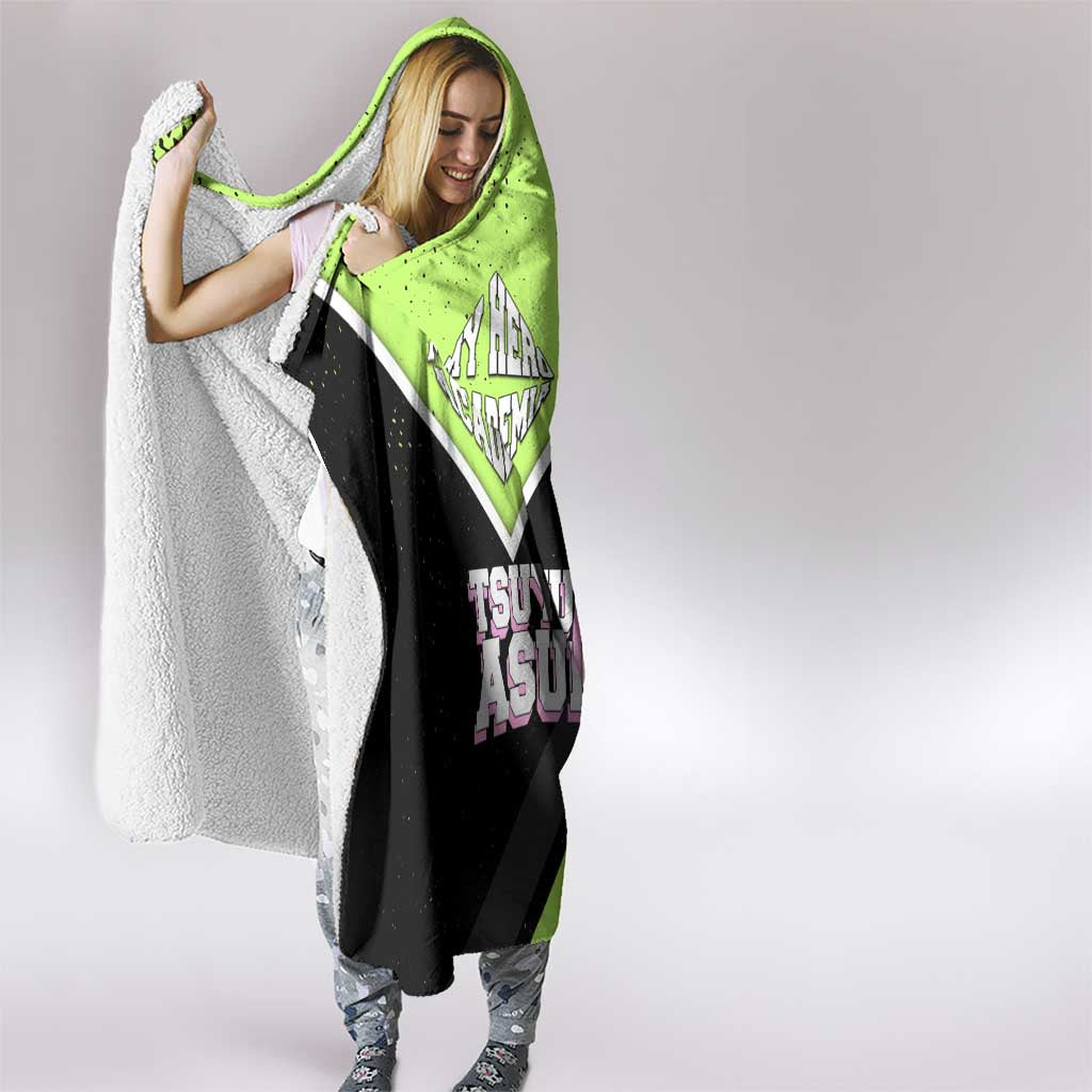 Tsuyu Asui My Hero Academia Hooded Blanket Anime Grunge Splatter Graphic Style