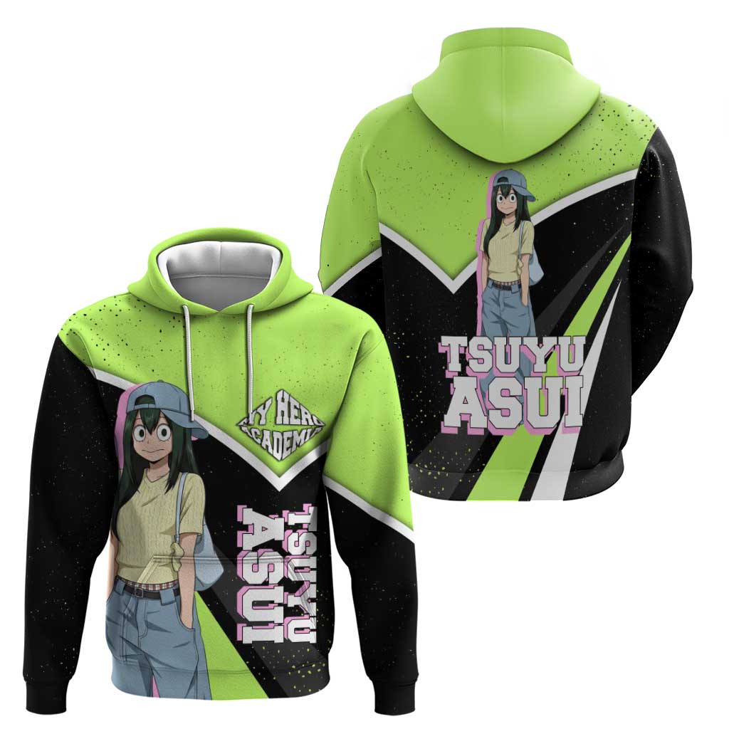 Tsuyu Asui My Hero Academia Hoodie Anime Grunge Splatter Graphic Style