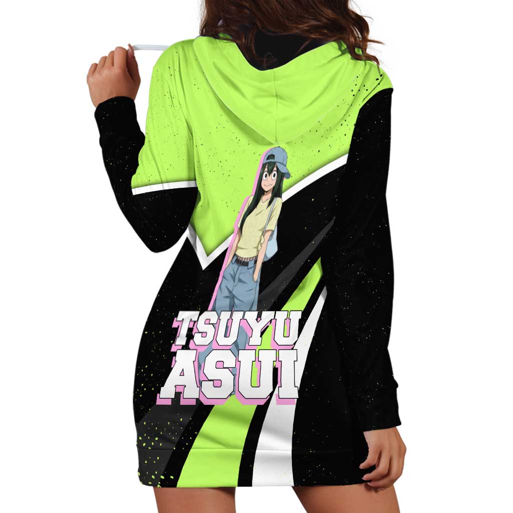 Tsuyu Asui My Hero Academia Hoodie Dress Anime Grunge Splatter Graphic Style