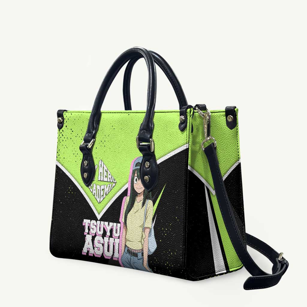 Tsuyu Asui My Hero Academia Leather Bag Anime Grunge Splatter Graphic Style