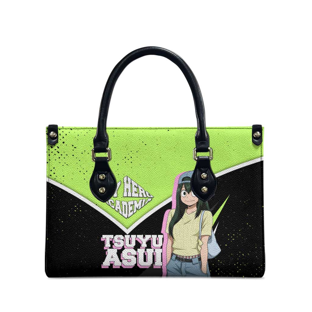 Tsuyu Asui My Hero Academia Leather Bag Anime Grunge Splatter Graphic Style