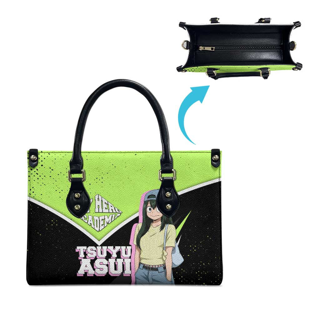 Tsuyu Asui My Hero Academia Leather Bag Anime Grunge Splatter Graphic Style