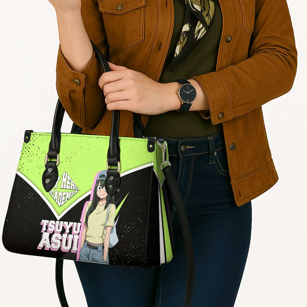 Tsuyu Asui My Hero Academia Leather Bag Anime Grunge Splatter Graphic Style