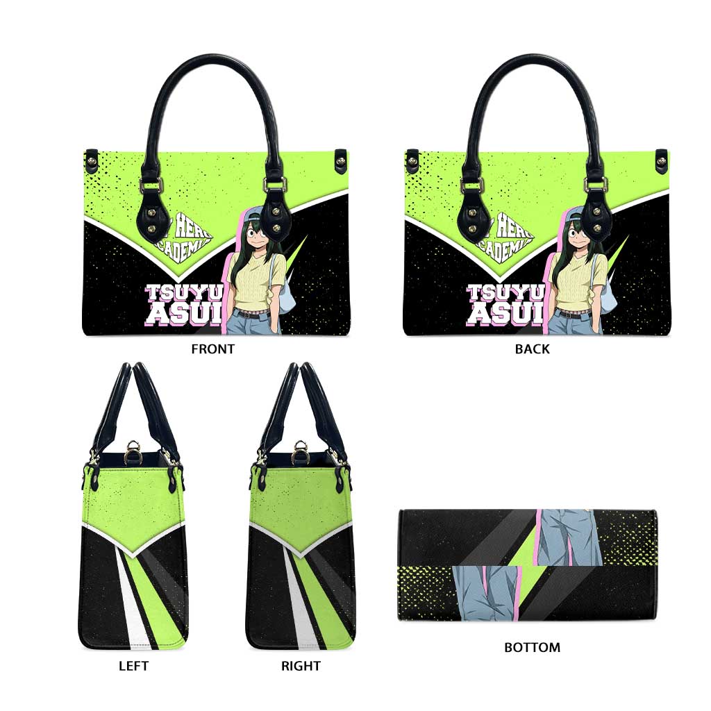 Tsuyu Asui My Hero Academia Leather Bag Anime Grunge Splatter Graphic Style